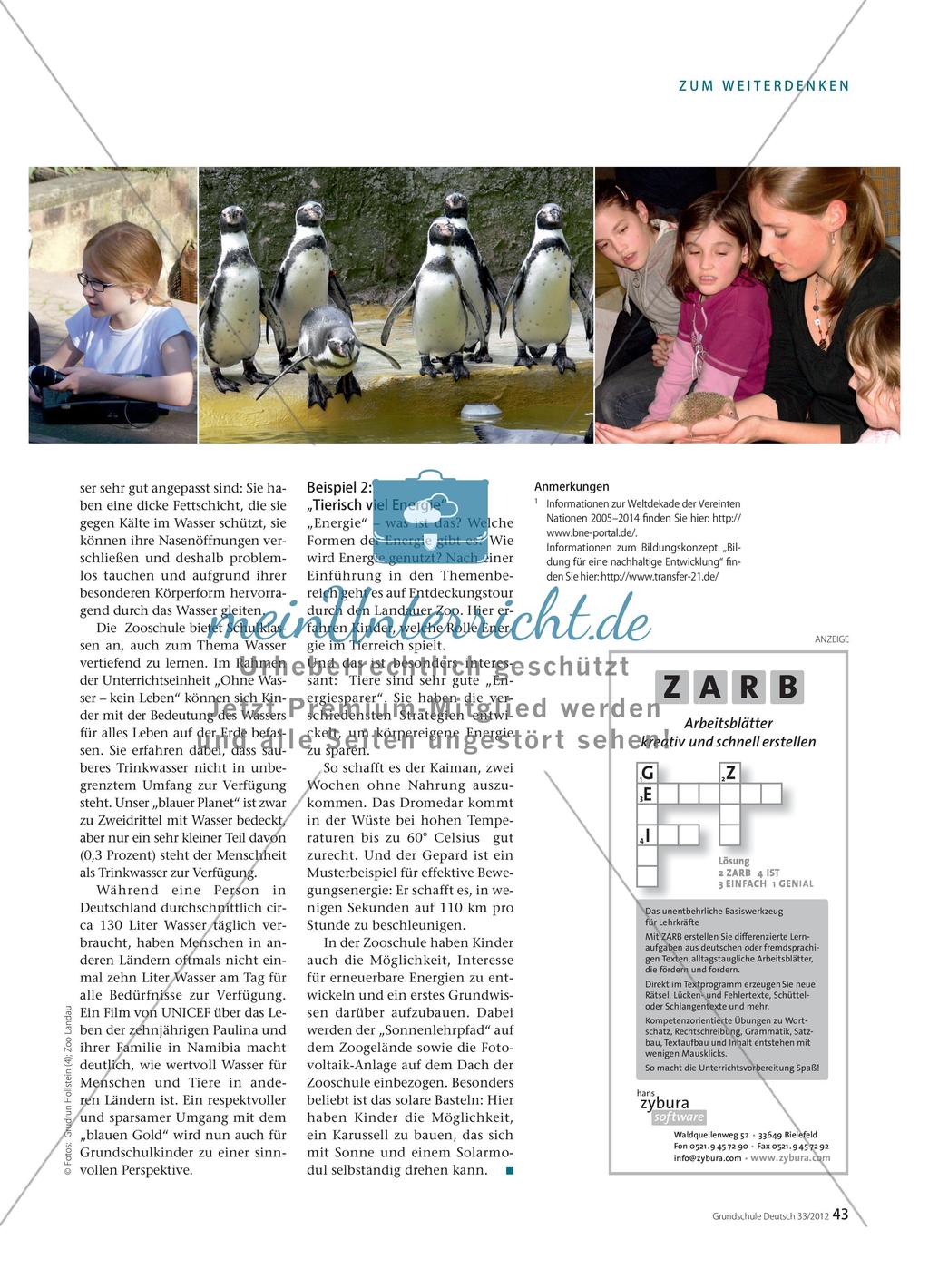 Eine Zooschule hat einiges zu bieten! - Zum Beispiel Bildung für eine nachhaltige Entwicklung in der Zooschule Landau Preview 3