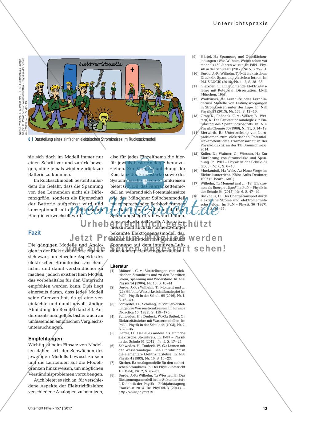 Modelle in der Elektrizitätslehre - Ein didaktischer Vergleich verbreiteter Stromkreismodelle Preview 6