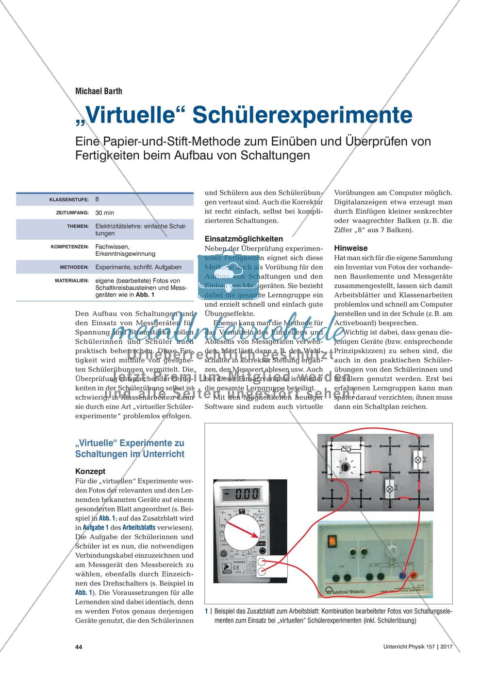 „Virtuelle“ Schülerexperimente Preview 1