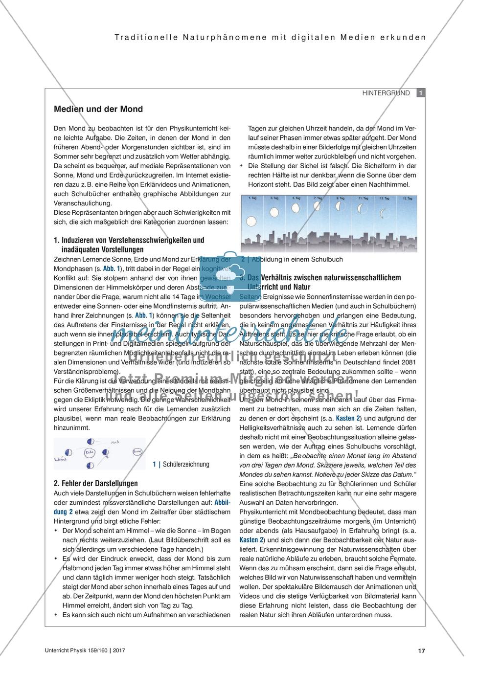 Guter Mond, du gehst so stille … - Mondphasen und Mondbeobachtungen im Physikunterricht Preview 2