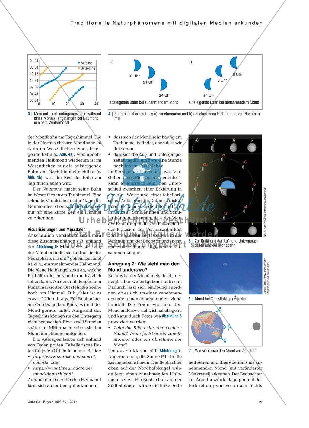 Guter Mond, du gehst so stille … - Mondphasen und Mondbeobachtungen im Physikunterricht Preview 4