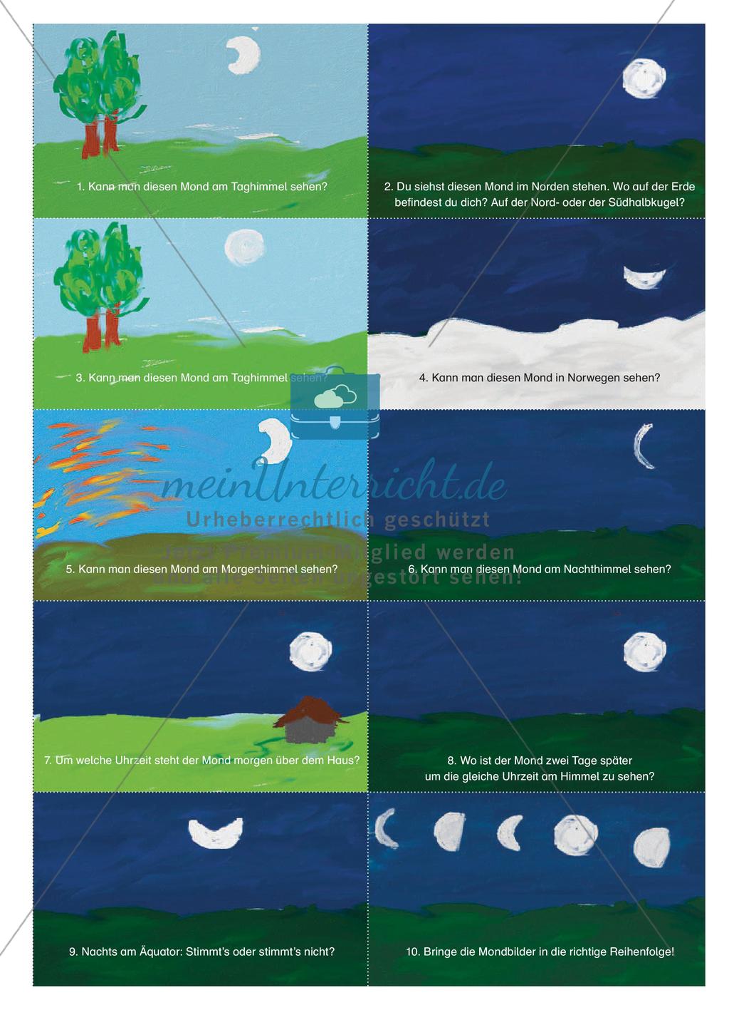 Guter Mond, du gehst so stille … - Mondphasen und Mondbeobachtungen im Physikunterricht Preview 6