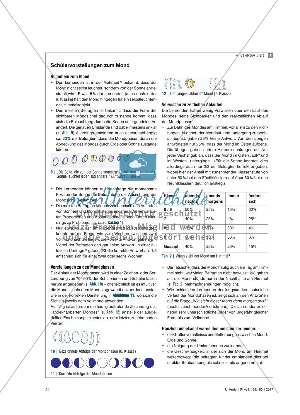Guter Mond, du gehst so stille … - Mondphasen und Mondbeobachtungen im Physikunterricht Preview 9