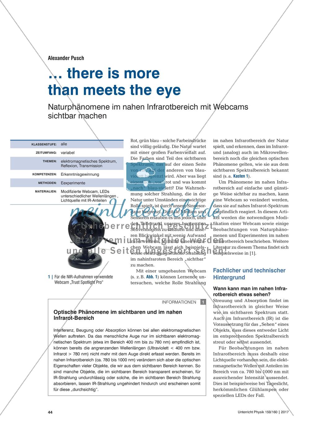 … there is more than meets the eye - Naturphänomene im nahen Infrarotbereich mit Webcams sichtbar machen Preview 1