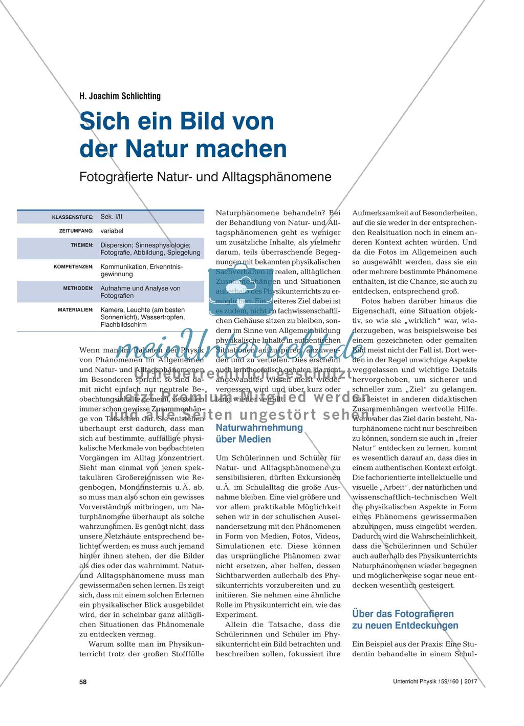 Sich ein Bild von der Natur machen - Fotografierte Natur- und Alltagsphänomene Preview 1