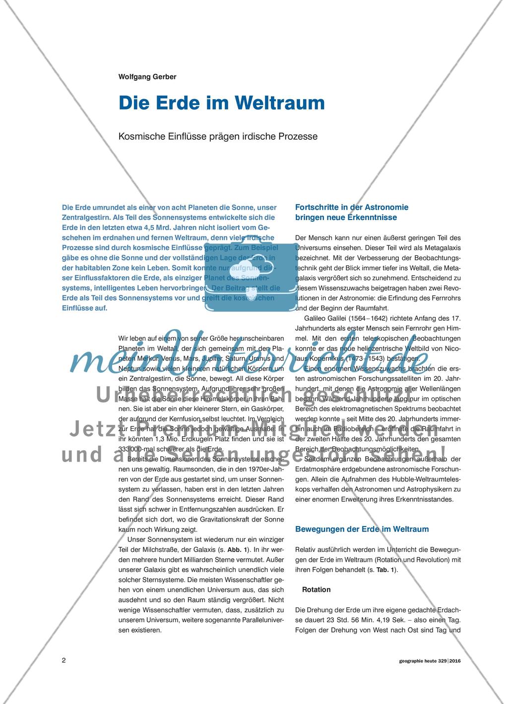 Die Erde im Weltraum - Kosmische Einflüsse prägen irdische Prozesse Preview 1