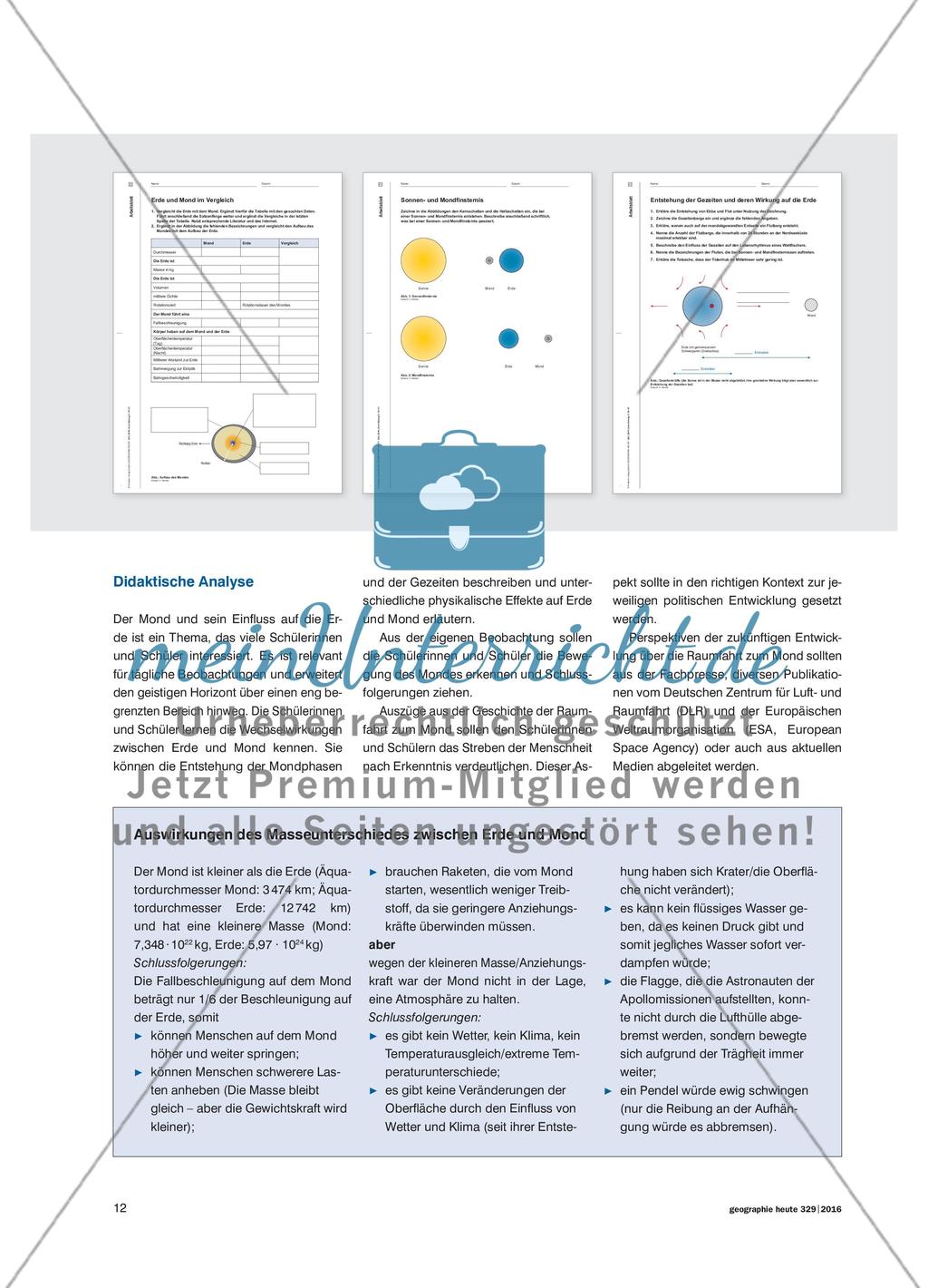 Der Mond – der Begleiter der Erde: Anhand von Beispielen den Einfluss des Mondes auf die Erde erarbeiten Preview 3