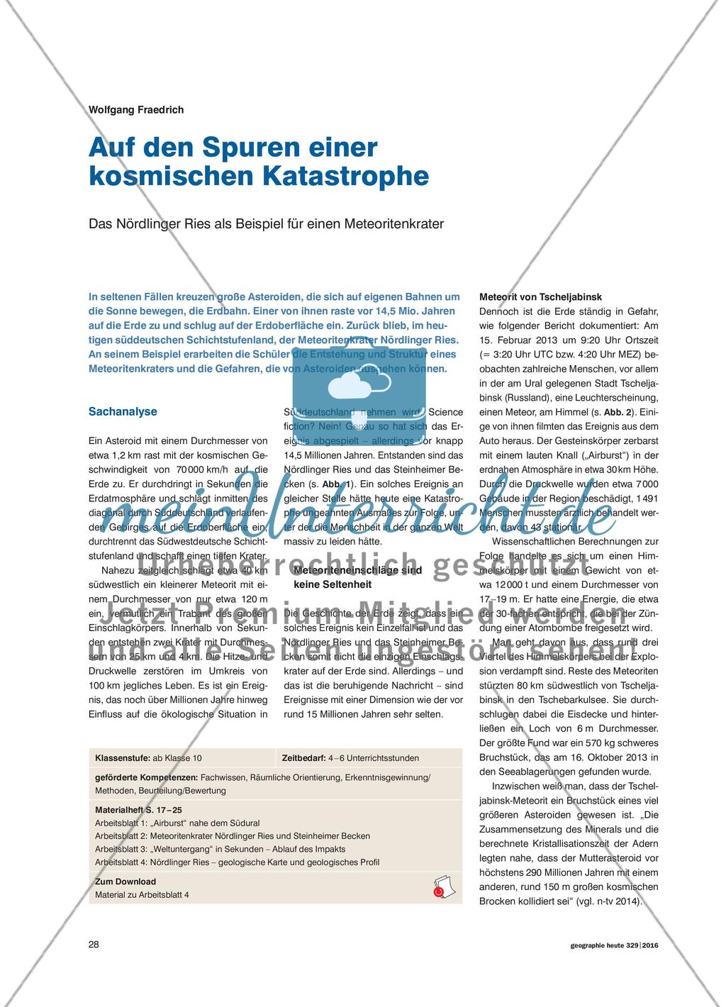 Auf den Spuren einer kosmischen Katastrophe - Das Nördlinger Ries als Beispiel für einen Meteoritenkrater Preview 1