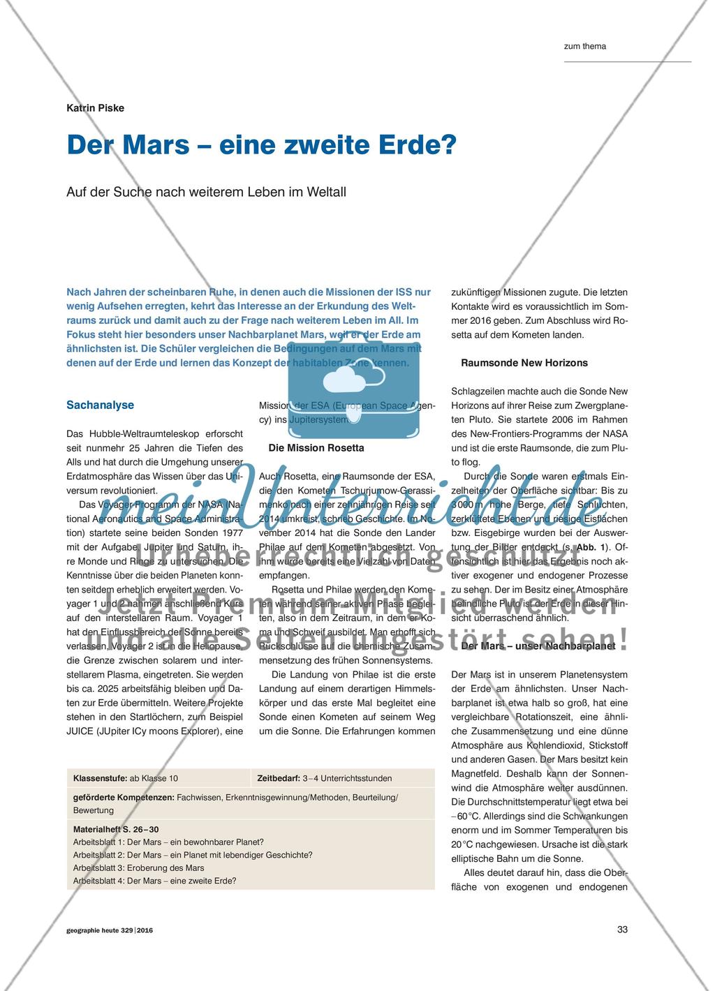 Der Mars – eine zweite Erde?: Auf der Suche nach weiterem Leben im Weltall Preview 1