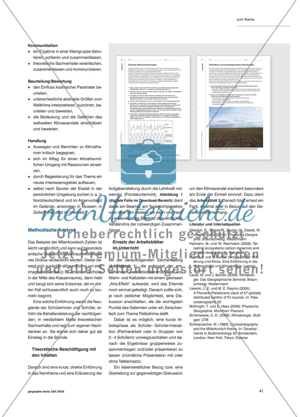 Quartäre Klimaschwankungen - Mithilfe der Milankowitsch-Zyklen Rückschlüsse auf den Klimawandel ziehen Preview 4