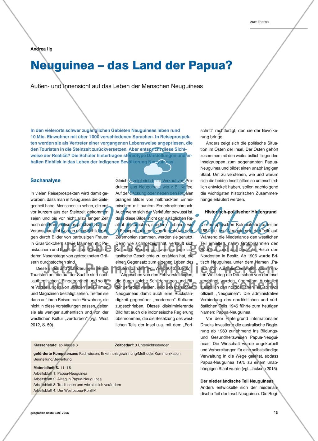 Neuguinea – das Land der Papua?: Außen- und Innensicht auf das Leben der Menschen Neuguineas Preview 1