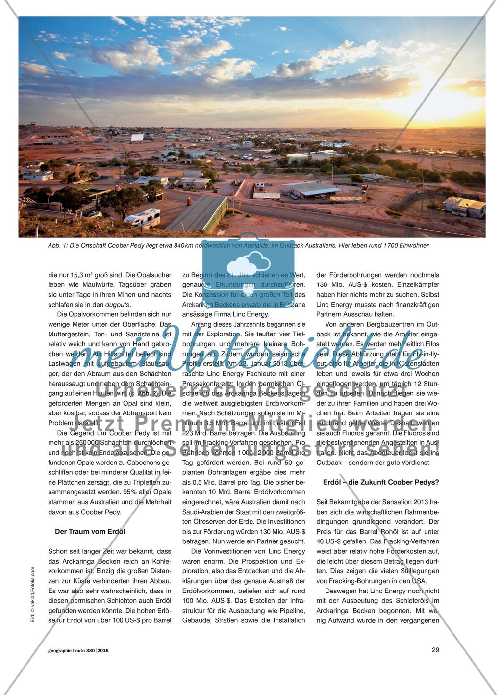 Coober Pedy – vom Opal zum Erdöl?: Wandel von Rohstoffvorkommen in Australien Preview 2