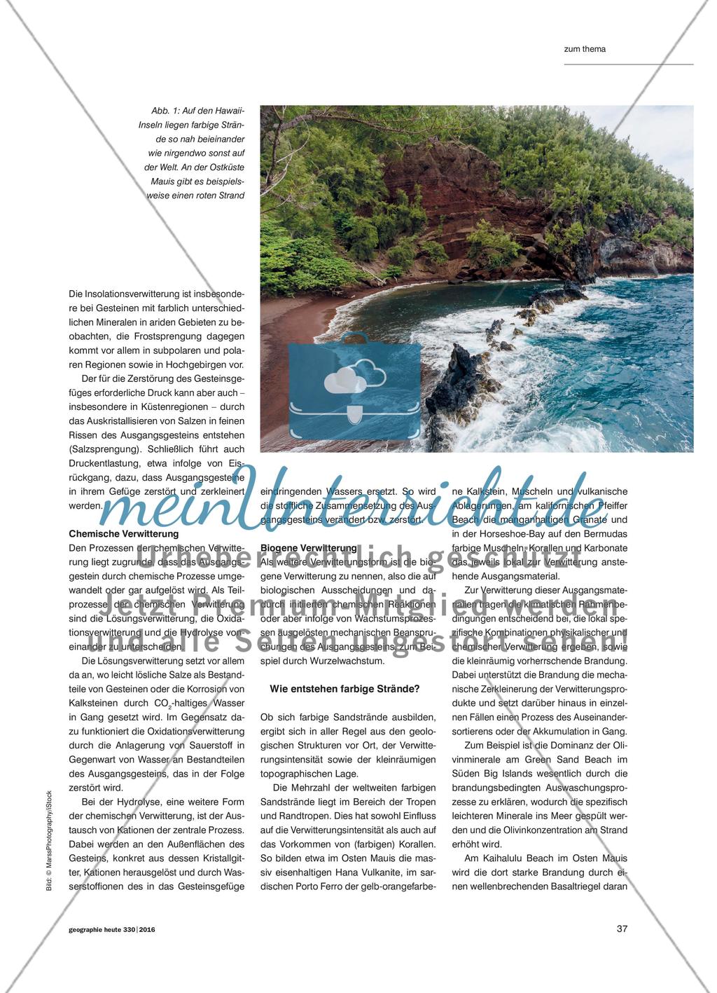 Strände in allen Farben - Verwitterungsprozesse als Ursache für unterschiedlich farbige Strände auf Hawaii Preview 2