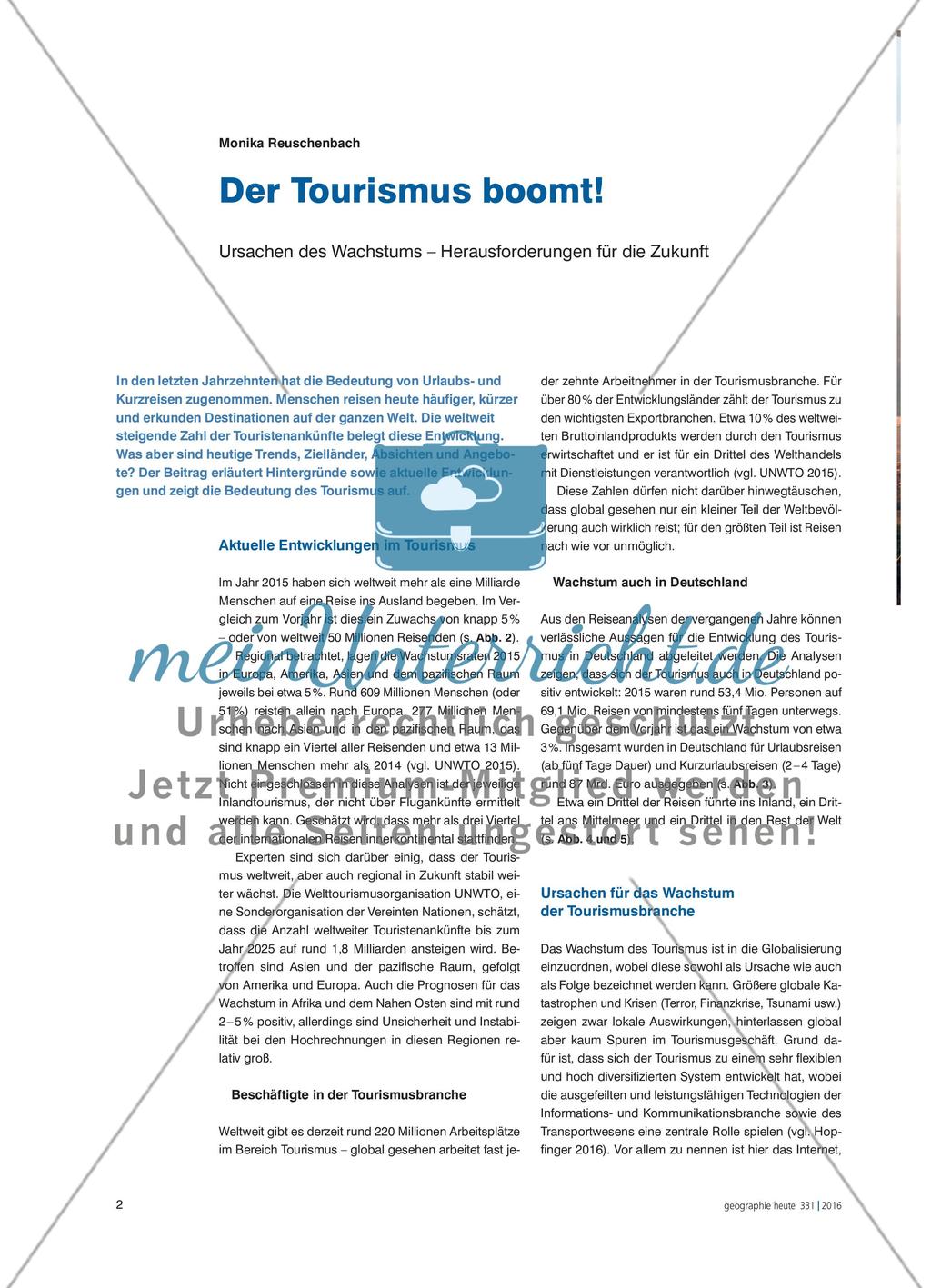 Der Tourismus boomt!: Ursachen des Wachstums – Herausforderungen für die Zukunft Preview 1