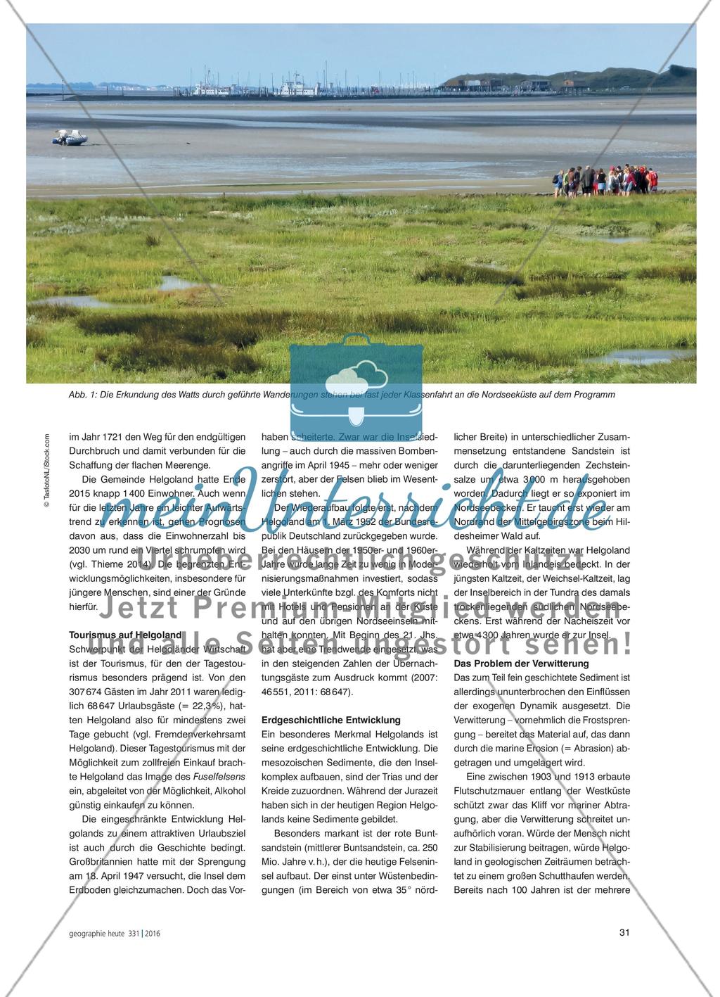 Tourismusgebiete als Ziel von Klassenfahrten - Drei Beispiele für die Nordseeküste und die Nordseeinseln Preview 2