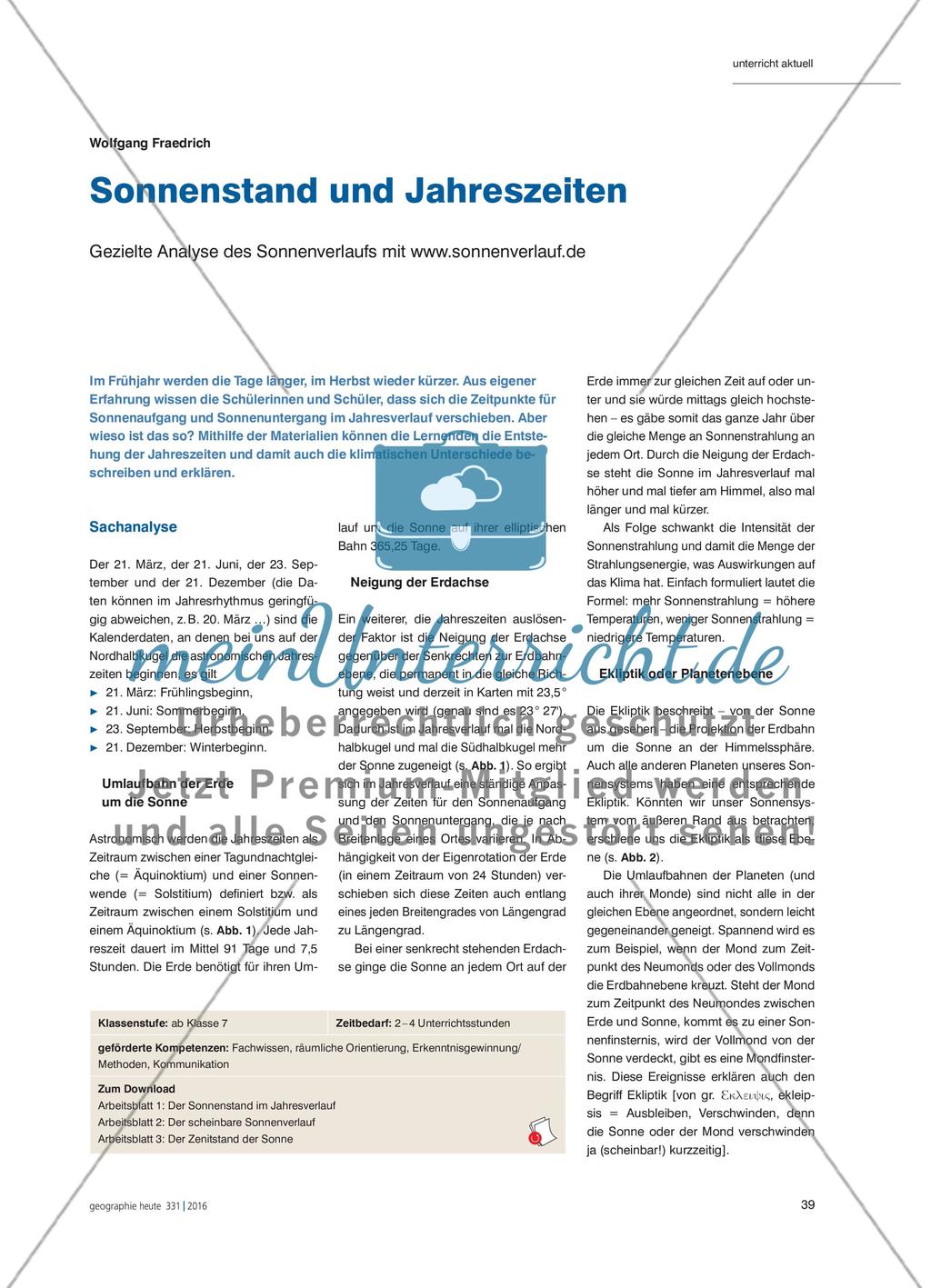 Sonnenstand und Jahreszeiten - Gezielte Analyse des Sonnenverlaufs mit www.sonnenverlauf.de Preview 1