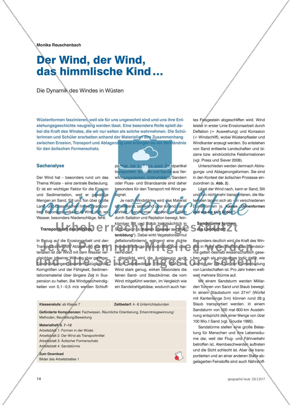 Der Wind, der Wind, das himmlische Kind … - Die Dynamik des Windes in Wüsten Preview 1