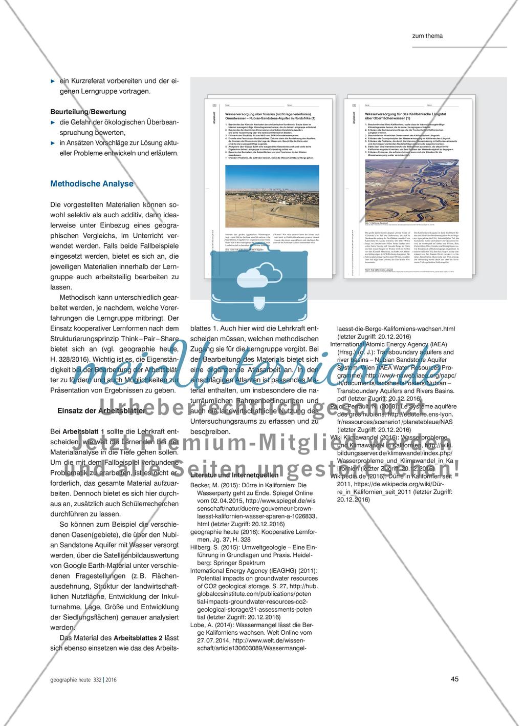 Wasserversorgung in Trockengebieten - Die Beispiele Nubian-Sandstone-Aquifer und Kalifornisches Längstal Preview 4