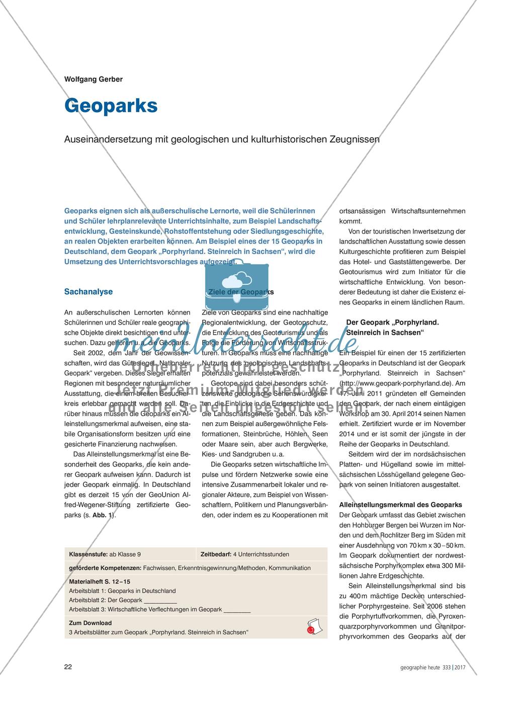 Geoparks - Auseinandersetzung mit geologischen und kulturhistorischen Zeugnissen Preview 1