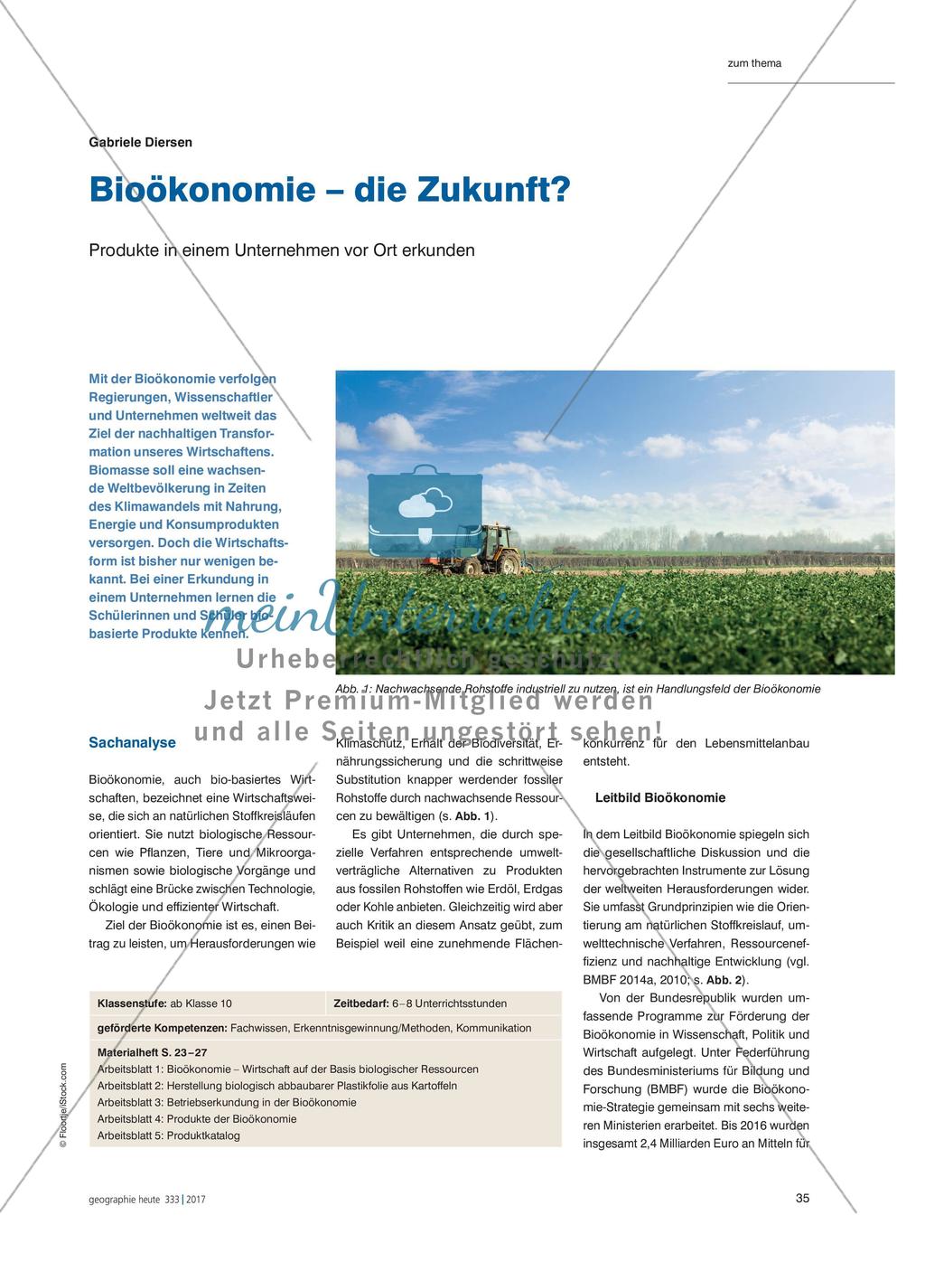 Bioökonomie – die Zukunft?: Produkte in einem Unternehmen vor Ort erkunden Preview 1