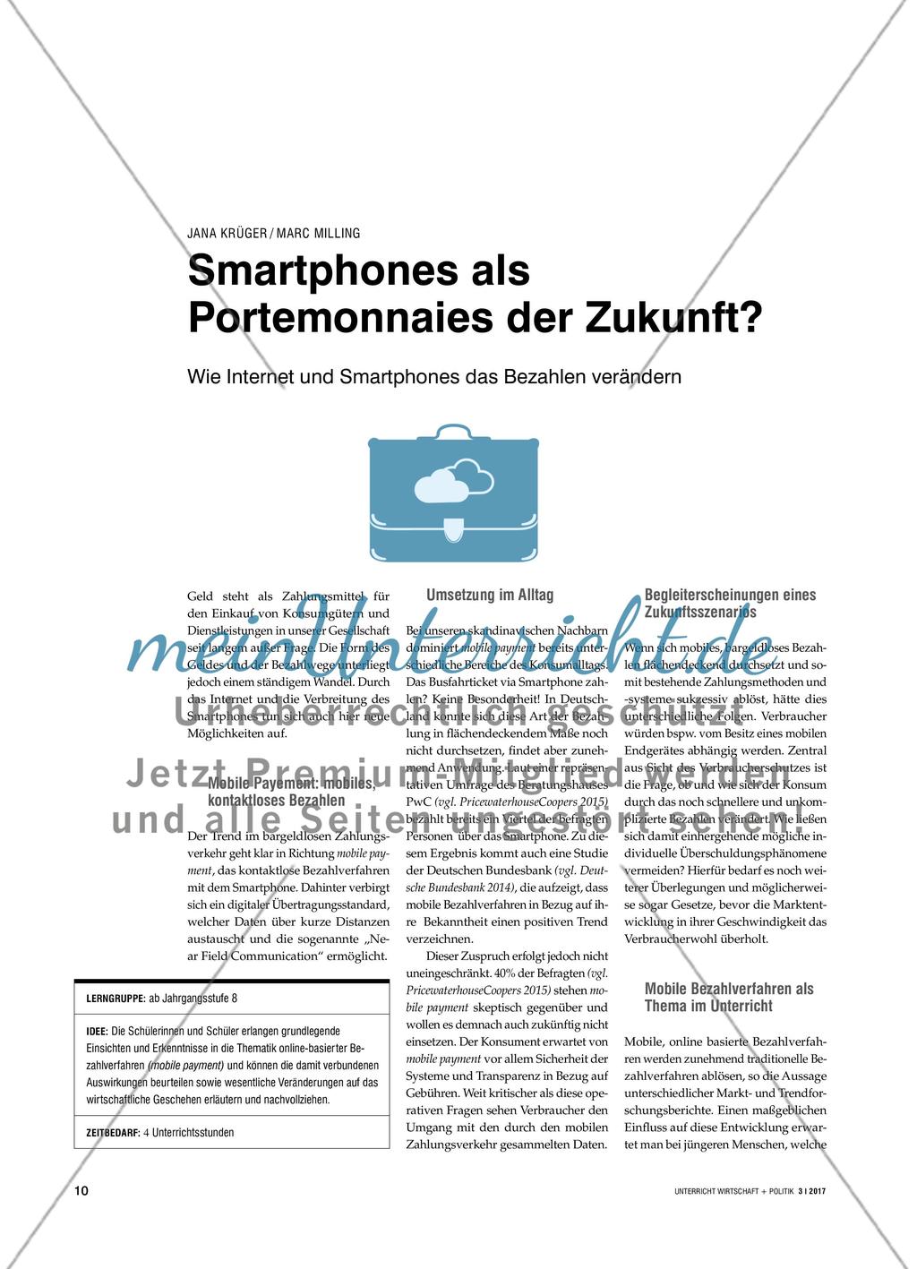 Smartphones als Portemonnaies der Zukunft? - Wie Internet und Smartphones das Bezahlen verändern Preview 1