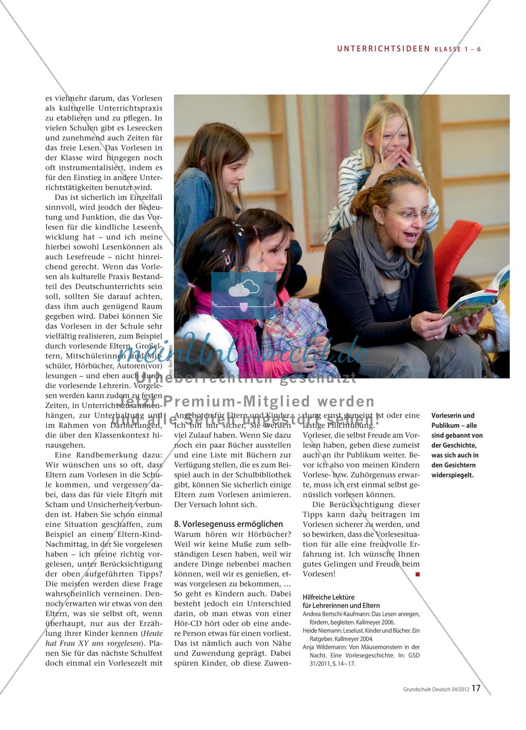 Acht Tipps zum Vorlesen - Anregungen für das Vorlesen in der Schule Preview 3