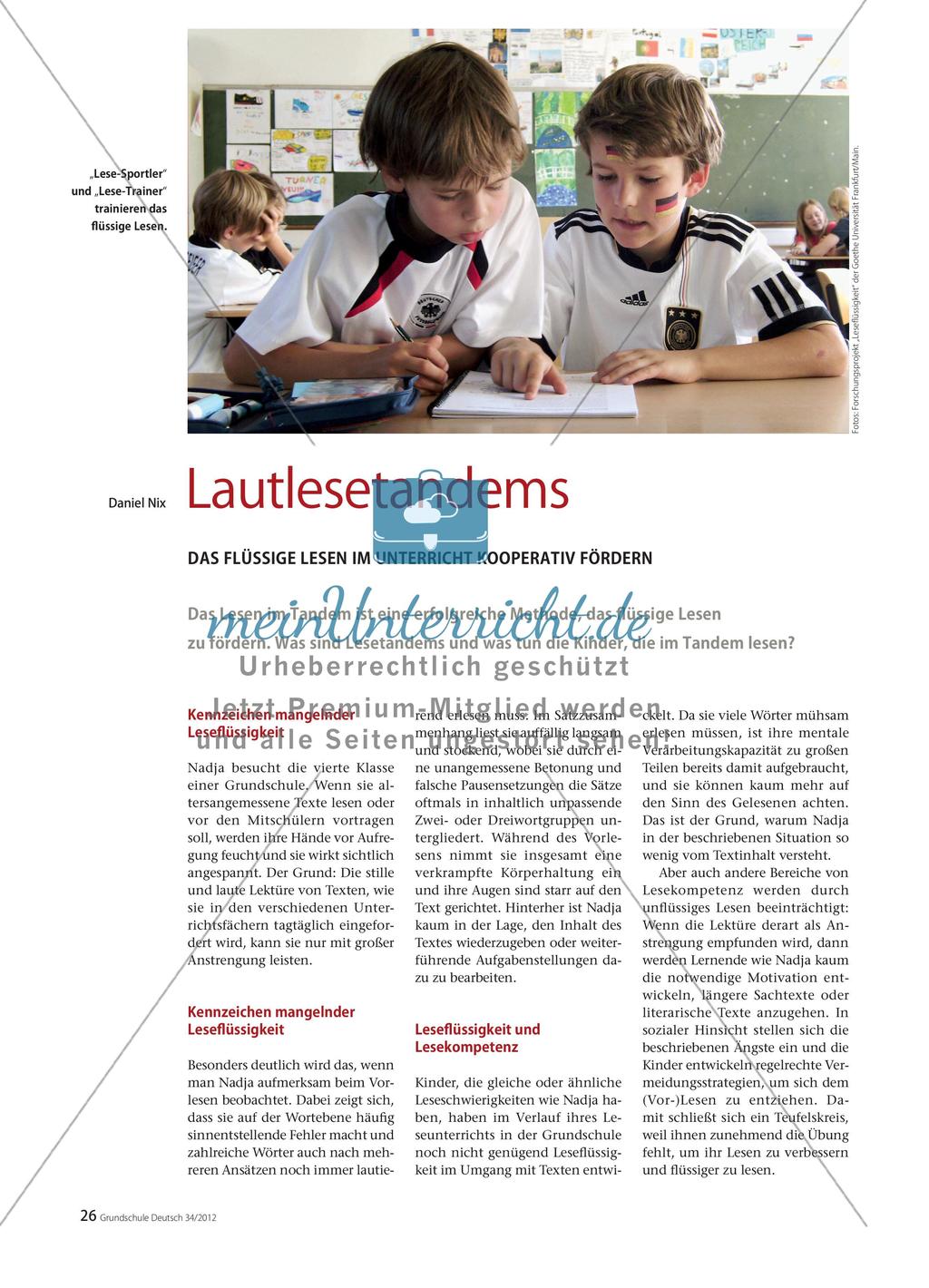 Lautlesetandems - Das flüssige Lesen im Unterricht kooperativ fördern Preview 1
