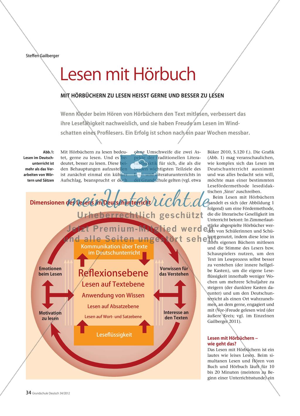 Lesen mit Hörbuch - Mit Hörbüchern zu lesen heisst gerne und besser zu lesen Preview 1