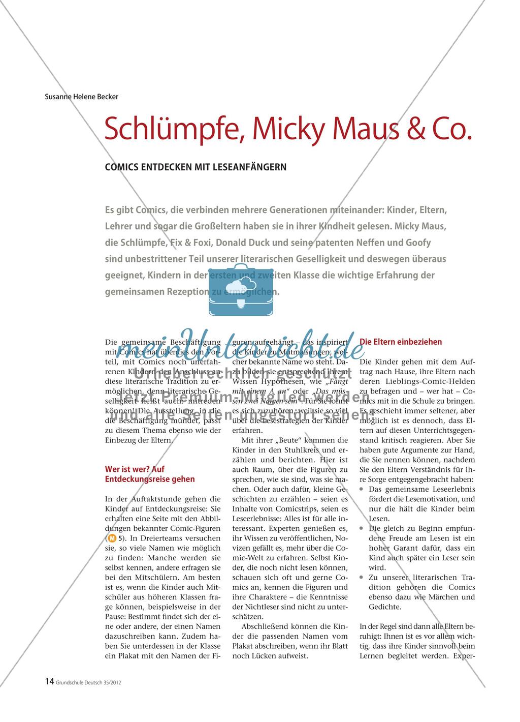 Schlümpfe, Micky Maus & Co. - Comics entdecken mit Leseanfängern Preview 1