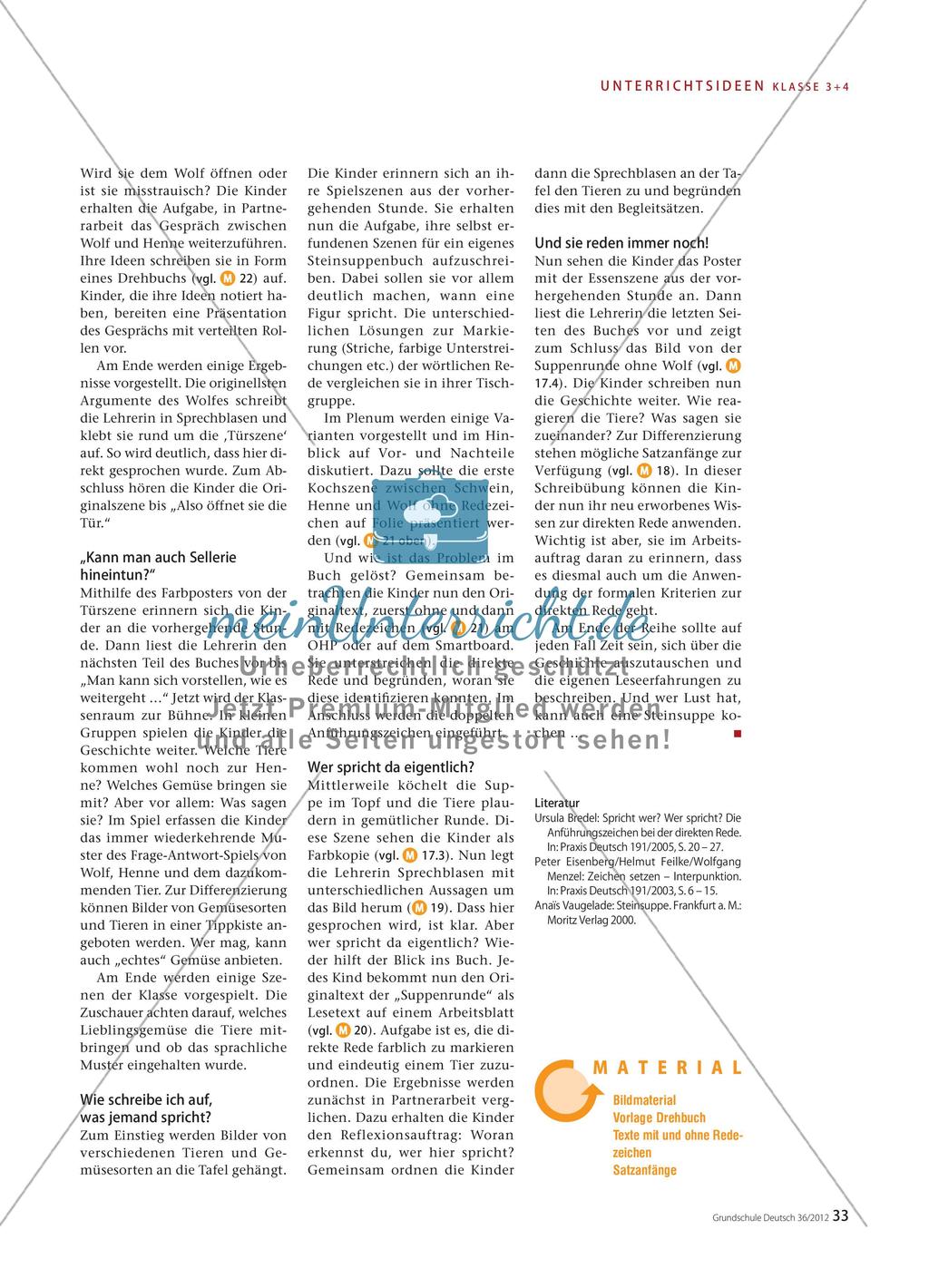 Wer sagt hier was? - Direkte Rede erarbeiten Preview 2
