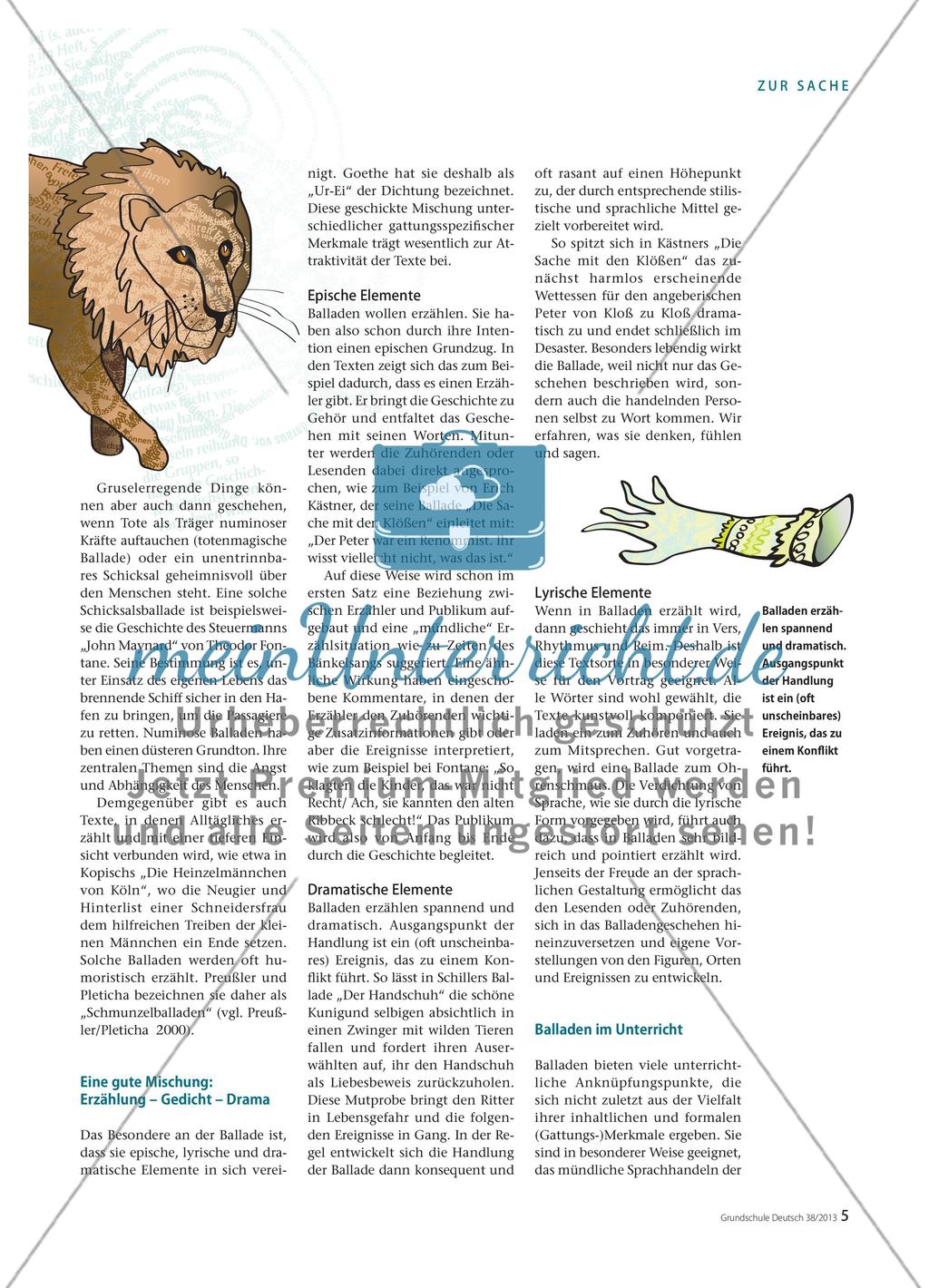 Balladen in der Grundschule: Fachwissenschaft und -didaktik Preview 2