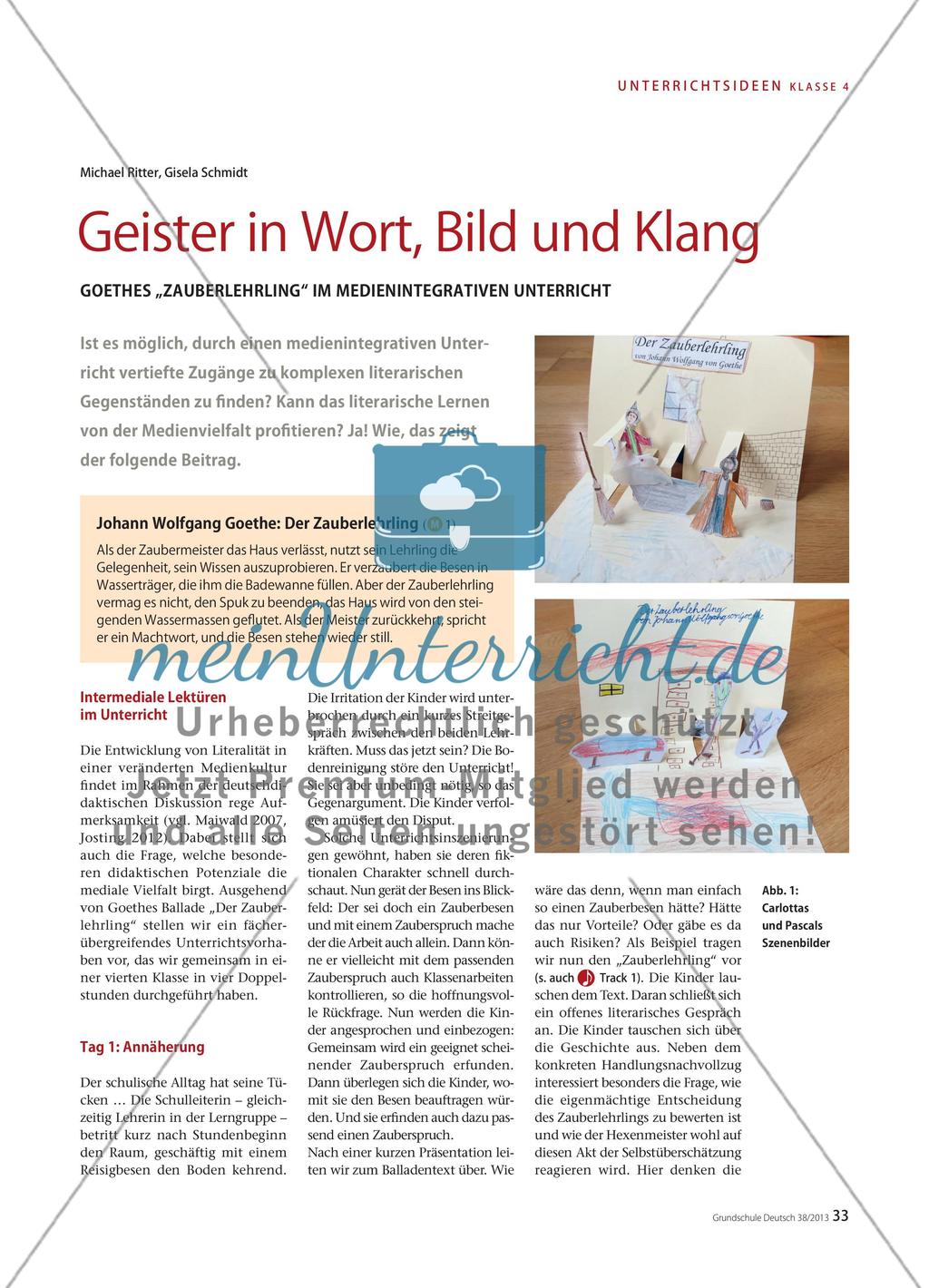 Goethes „Zauberlehrling“ im medienintegrativen Unterricht Preview 1