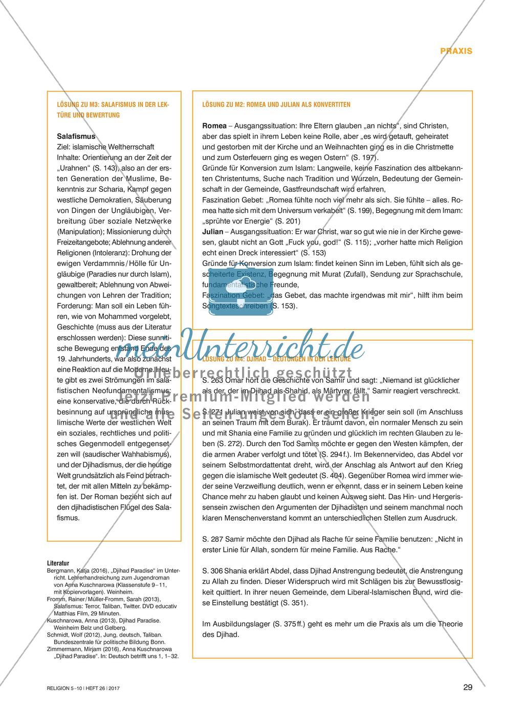 Heiliger Krieg in Deutschland? - Anna Kuschnarowas „Djihad Paradise“ als Ganzschrift im Religionsunterricht Preview 4