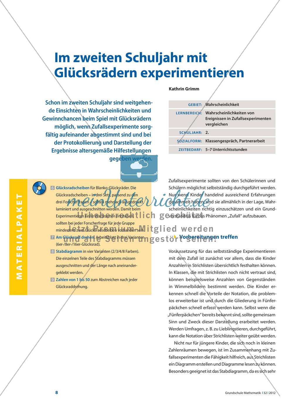 Im zweiten Schuljahr mit Glücksrädern experimentieren Preview 1