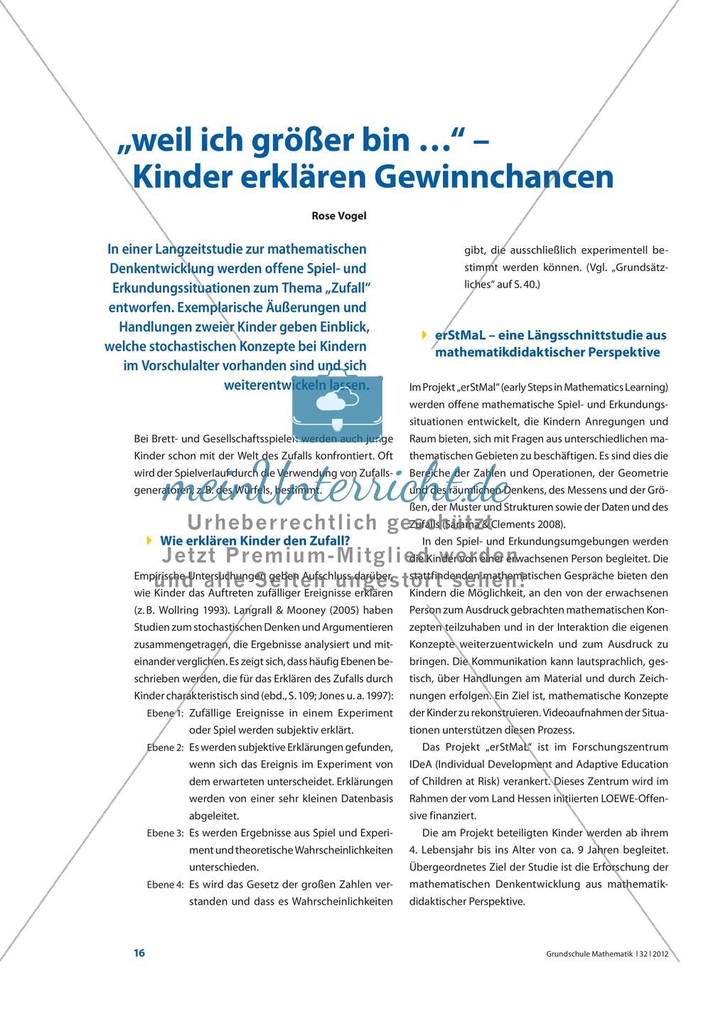 „ weil ich größer bin …“ – Kinder erklären Gewinnchancen Preview 1