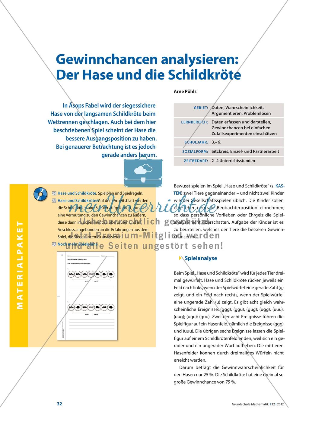 Gewinnchancen analysieren: Der Hase und die Schildkröte Preview 1