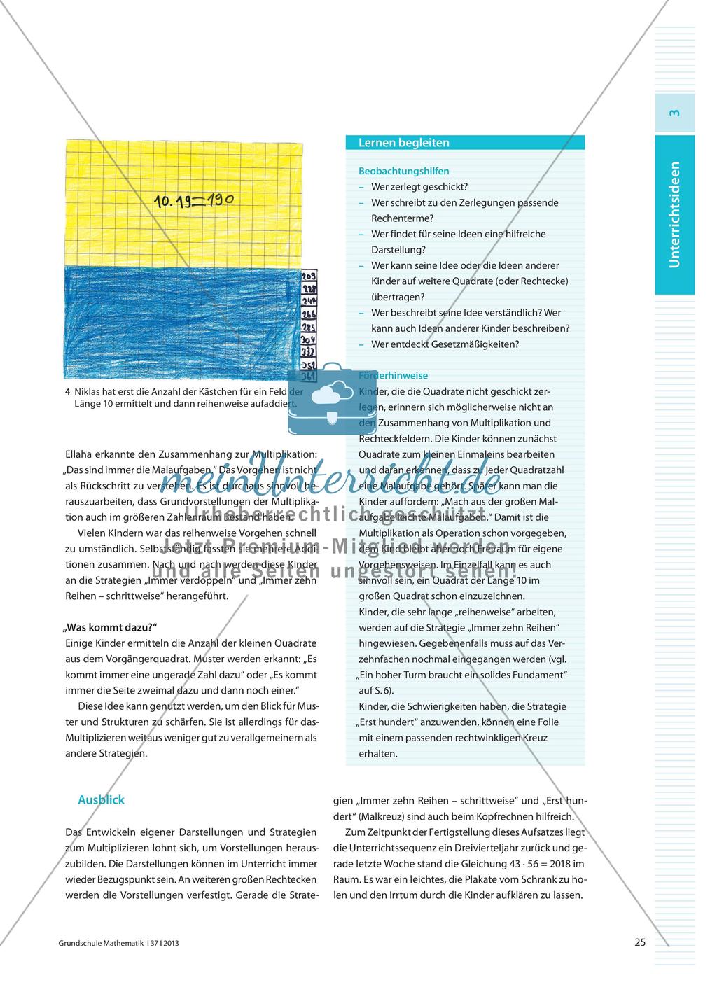 Quadrate aus Quadraten - Einstieg in die Multiplikation großer Zahlen mit Eigenproduktionen Preview 4