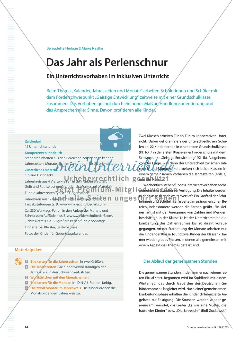 Das Jahr als Perlenschnur - Ein Unterrichtsvorhaben im inklusiven Unterricht Preview 1