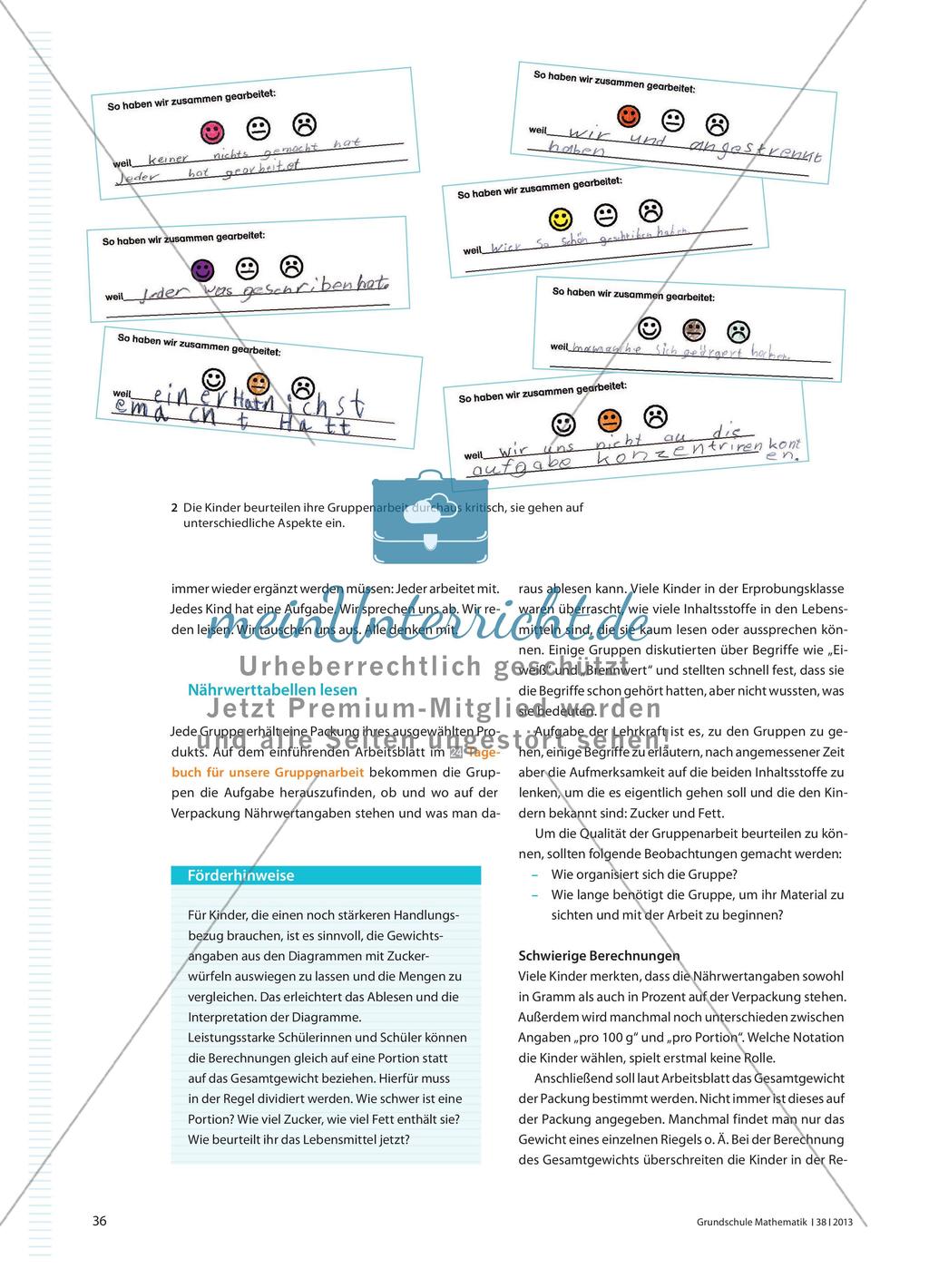 Familie Schleck beim gesunden Frühstück - Beurteilung von mathematischer Gruppenarbeit Preview 3