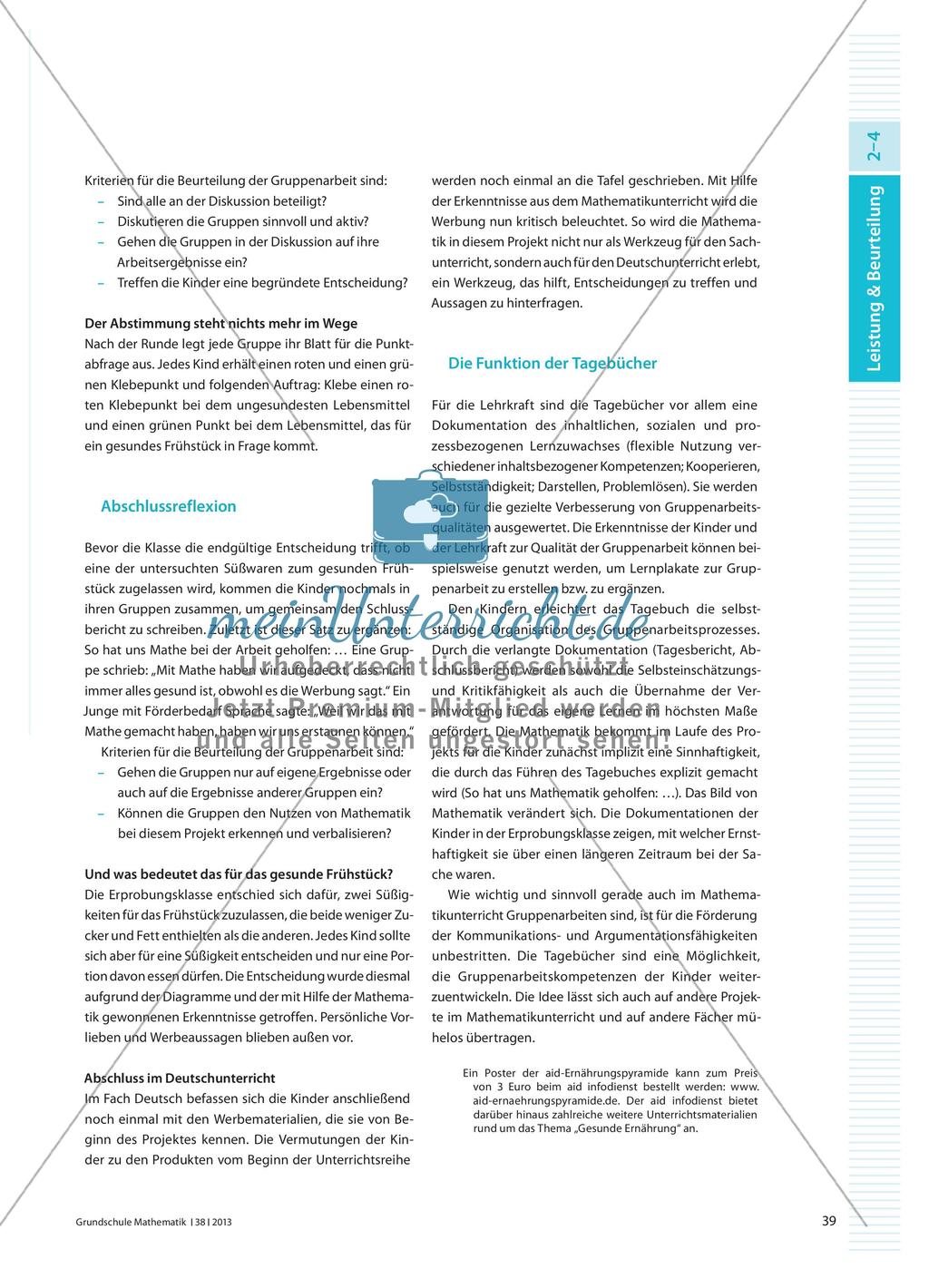 Familie Schleck beim gesunden Frühstück - Beurteilung von mathematischer Gruppenarbeit Preview 6