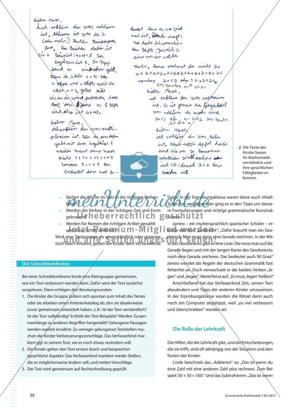 Schreibkonferenzen im Mathematikunterricht - Überarbeiten von eigenen und fremden Texten Preview 3