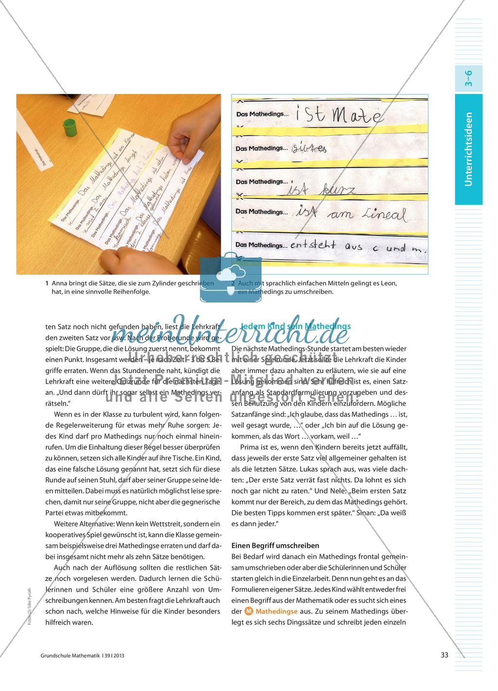 Das Mathedings - Fachbegriffe mit Hilfe eines Ratespiels festigen Preview 2