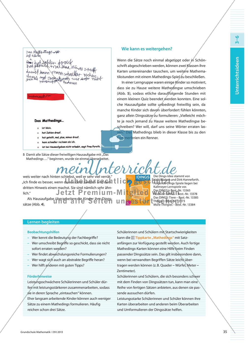 Das Mathedings - Fachbegriffe mit Hilfe eines Ratespiels festigen Preview 4
