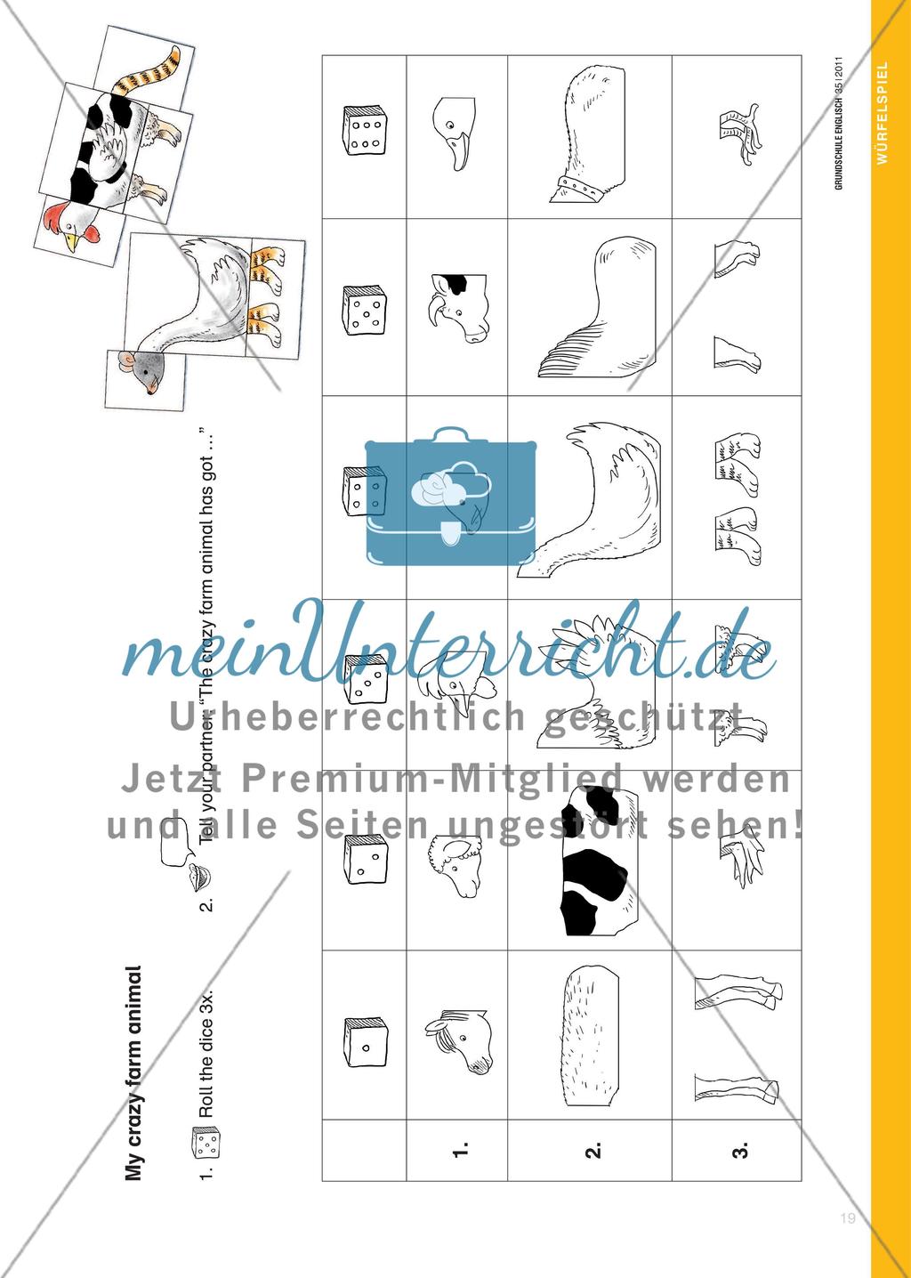The Crazy Farm Animal - Mit einem Würfelspiel Wortschatz festigen Preview 4