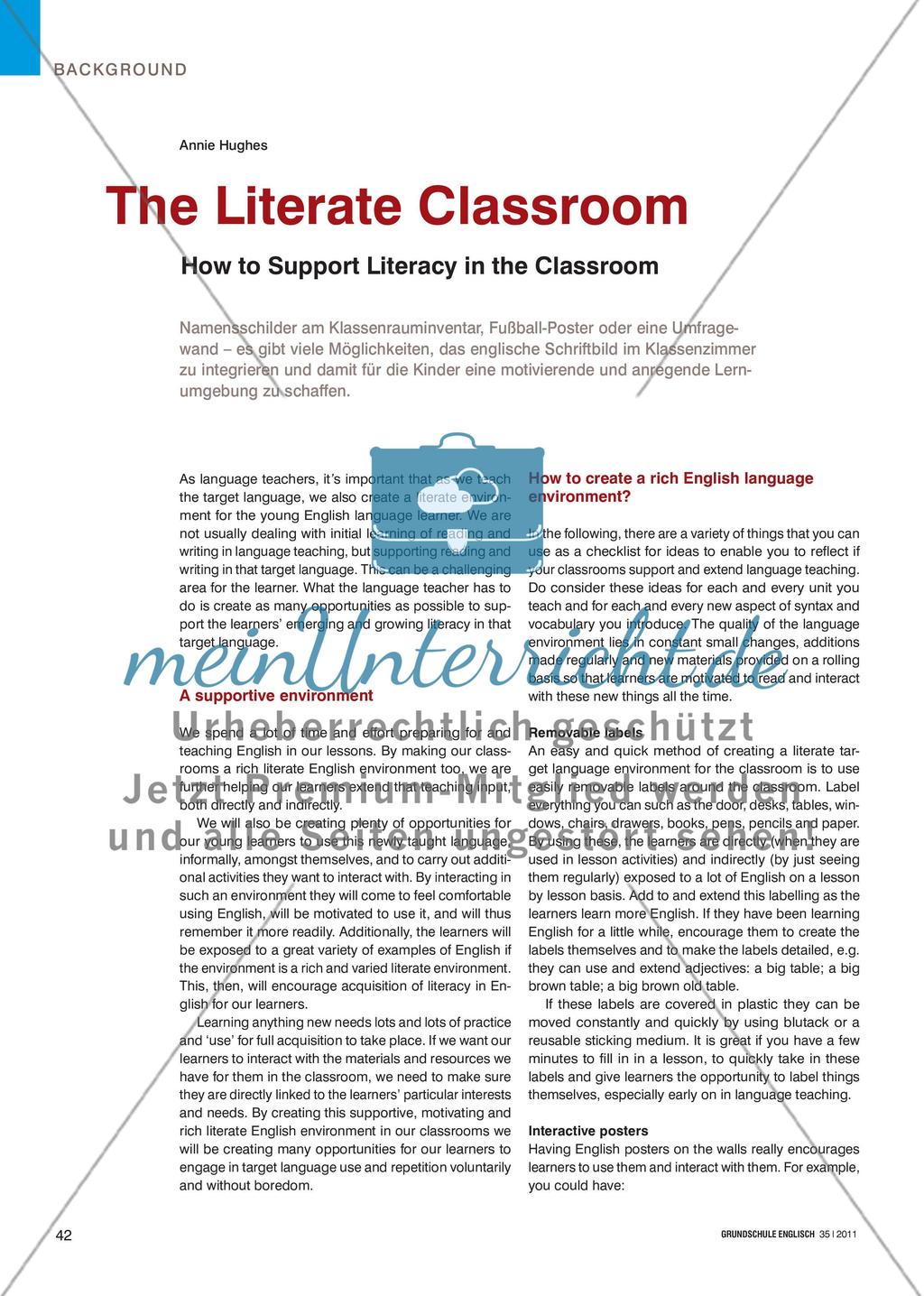The Literate Classroom - How to Support Literacy in the Classroom Preview 1