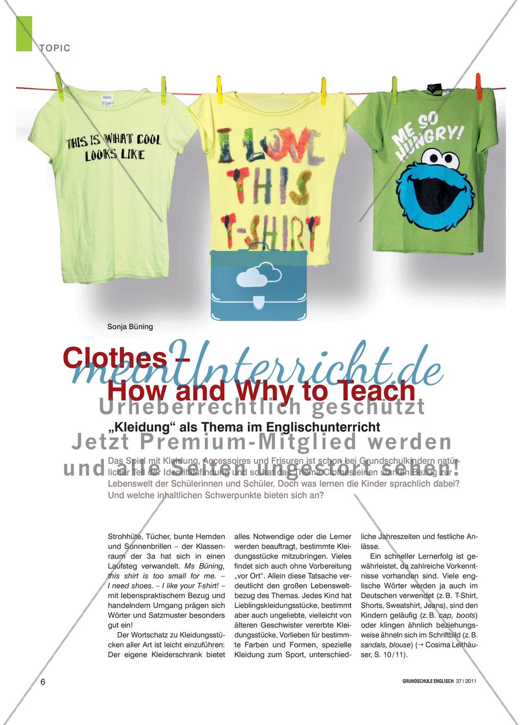 Clothes – How and Why to Teach: „Kleidung“ als Thema im Englischunterricht Preview 1