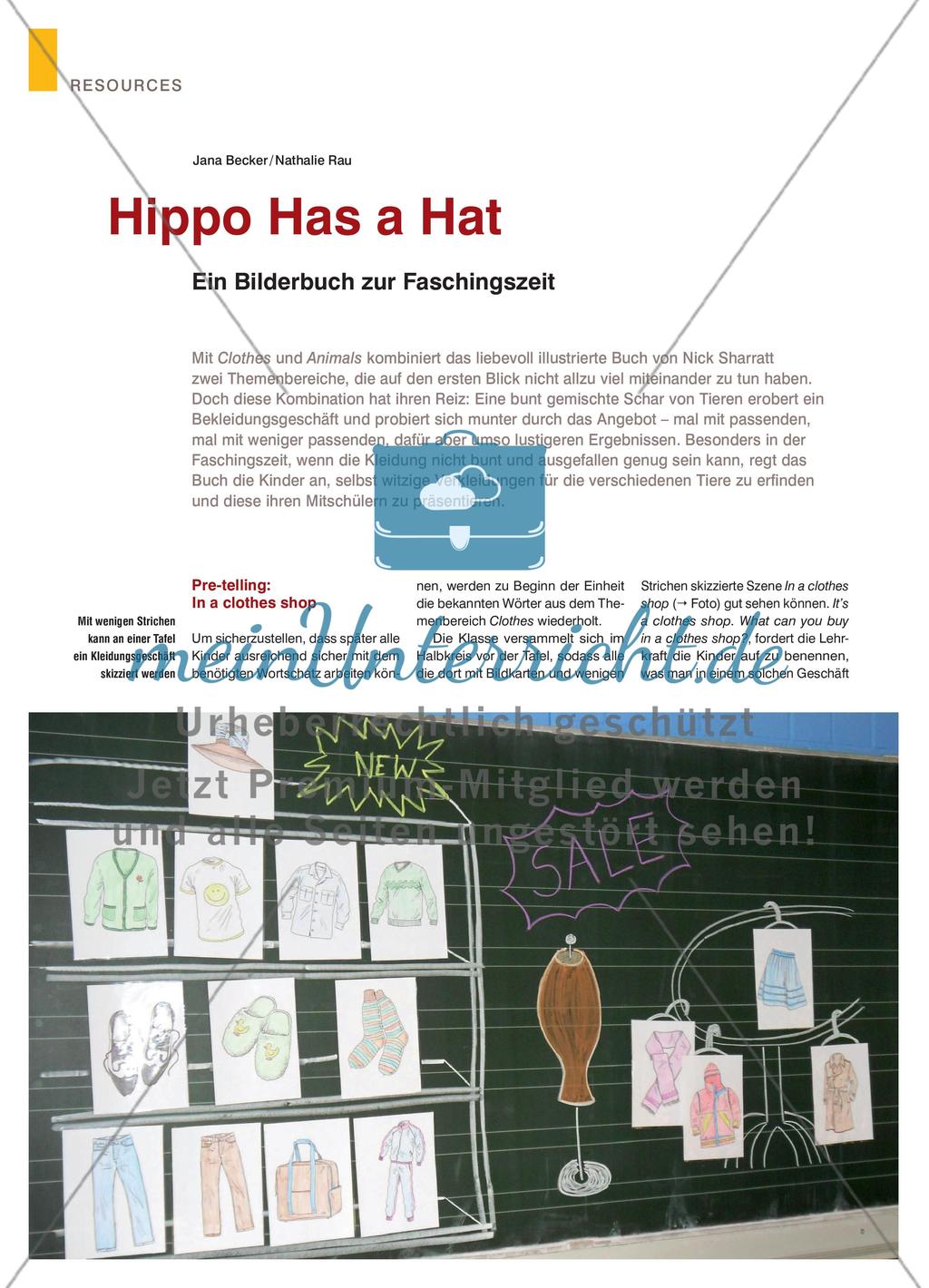 Hippo Has a Hat - Ein Bilderbuch zur Faschingszeit Preview 1