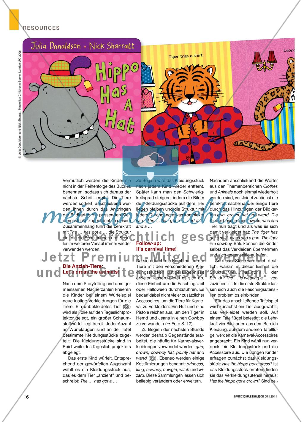 Hippo Has a Hat - Ein Bilderbuch zur Faschingszeit Preview 3