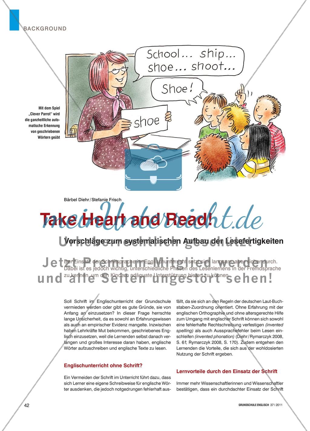 Take Heart and Read! - Vorschläge zum systematischen Aufbau der Lesefertigkeiten Preview 1