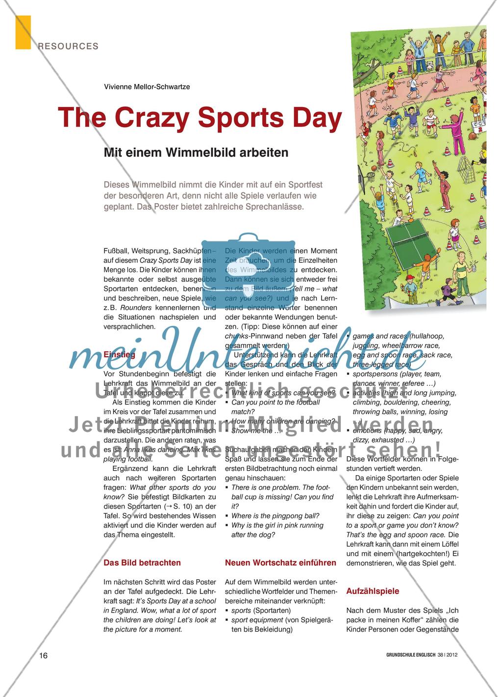 The Crazy sports Day - Mit einem Wimmelbild arbeiten Preview 1